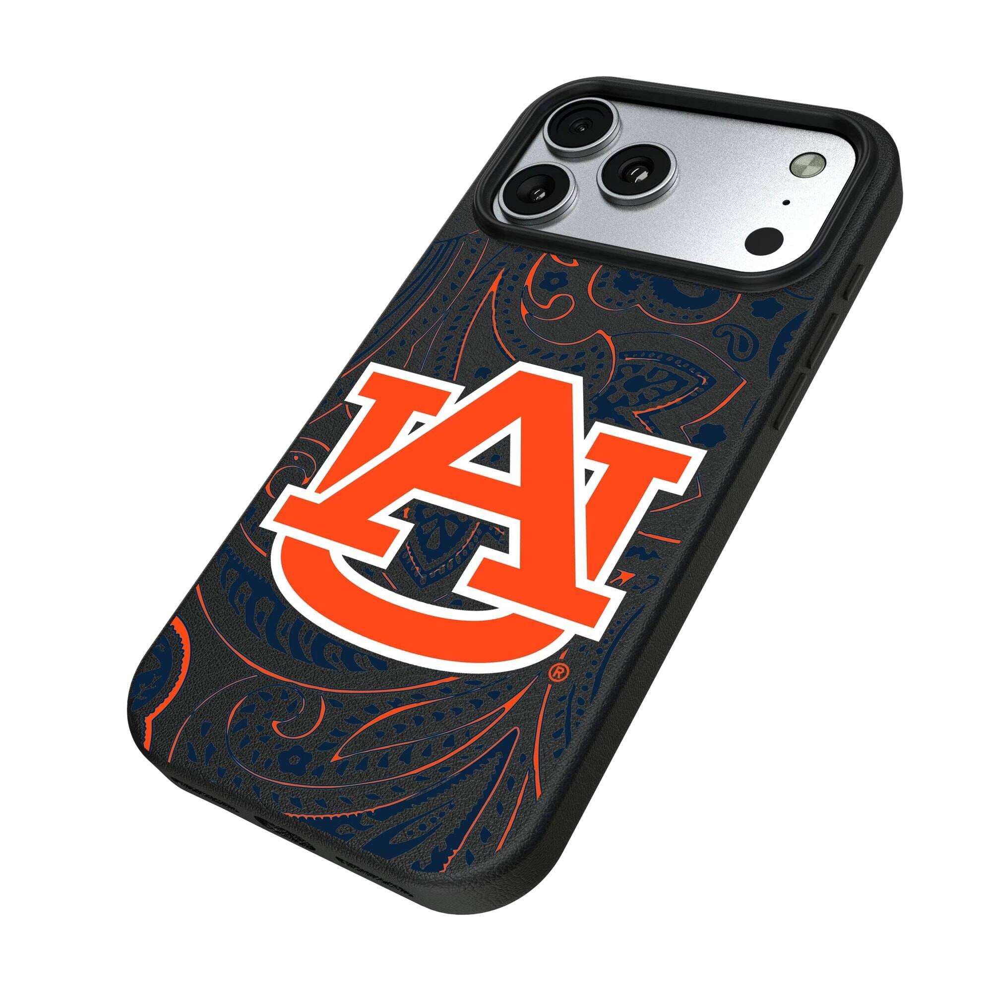 Alt View 1. Keyscaper - Auburn Tigers Paisley iPhone Magnetic Bump Case - 15 - Black.