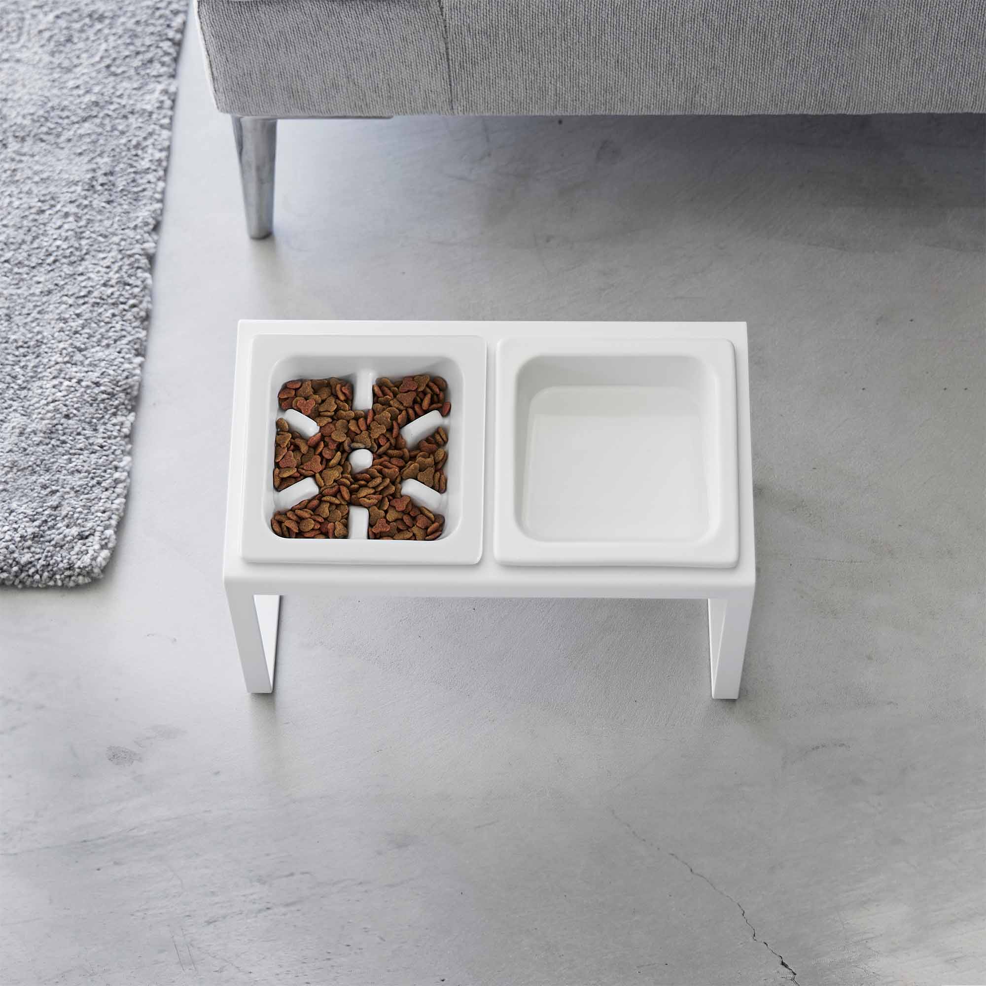 Alt View 3. Yamazaki Home - Slow Feeder Pet Bowl - Steel + Ceramic - Black.