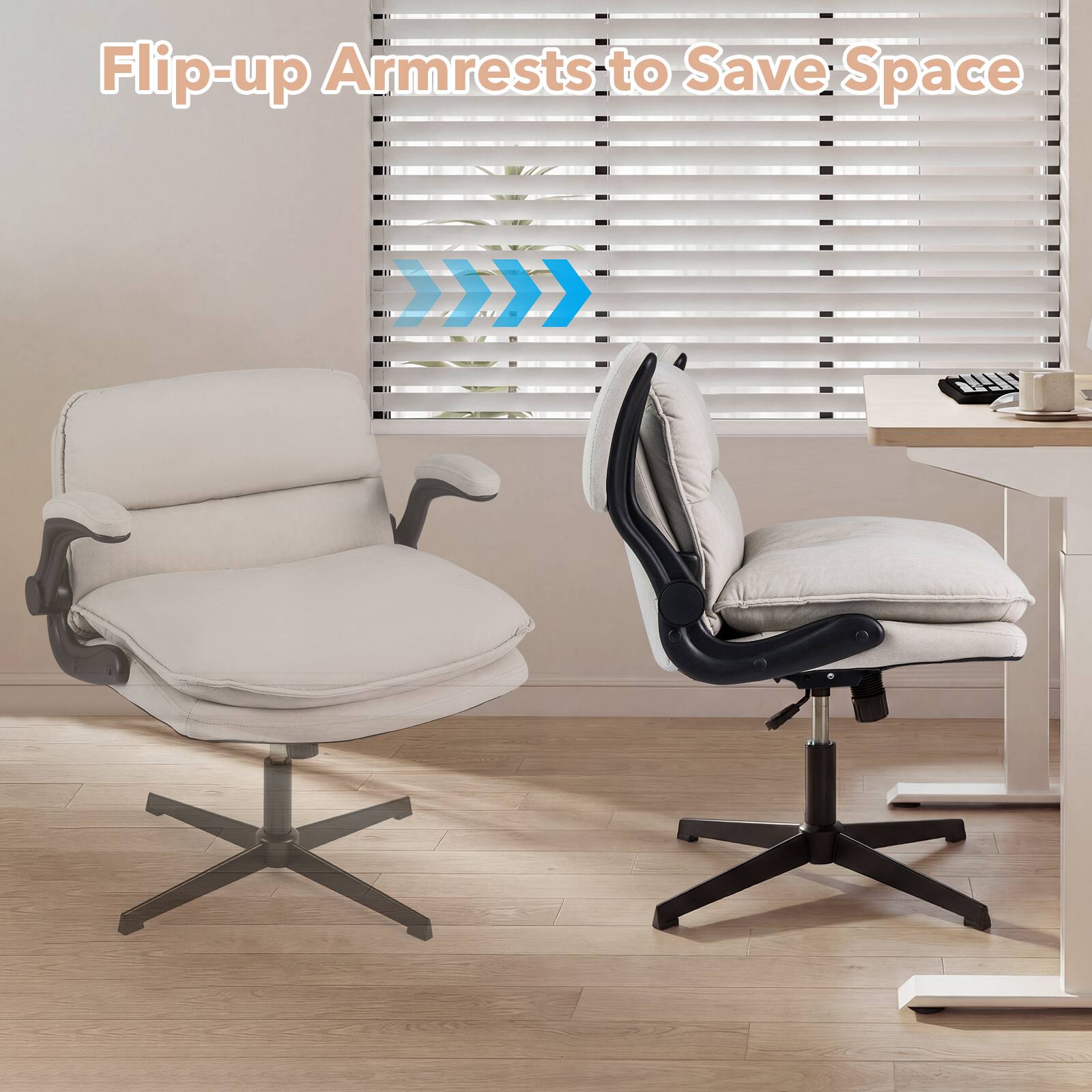 Flip-up Armrests to Save Space