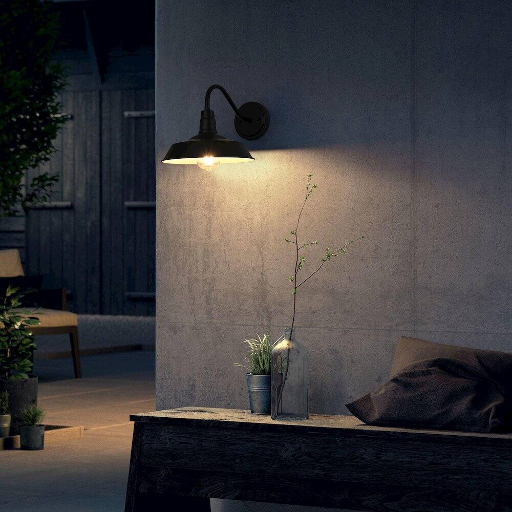 Alt View 4. Elegant Lighting - Franco 10 Inch Outdoor Wall Sconce In Black - Black.
