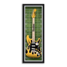 Sporticulture - Pittsburgh Steelers 14" x 37" Framed Electric Guitar Print - Green
