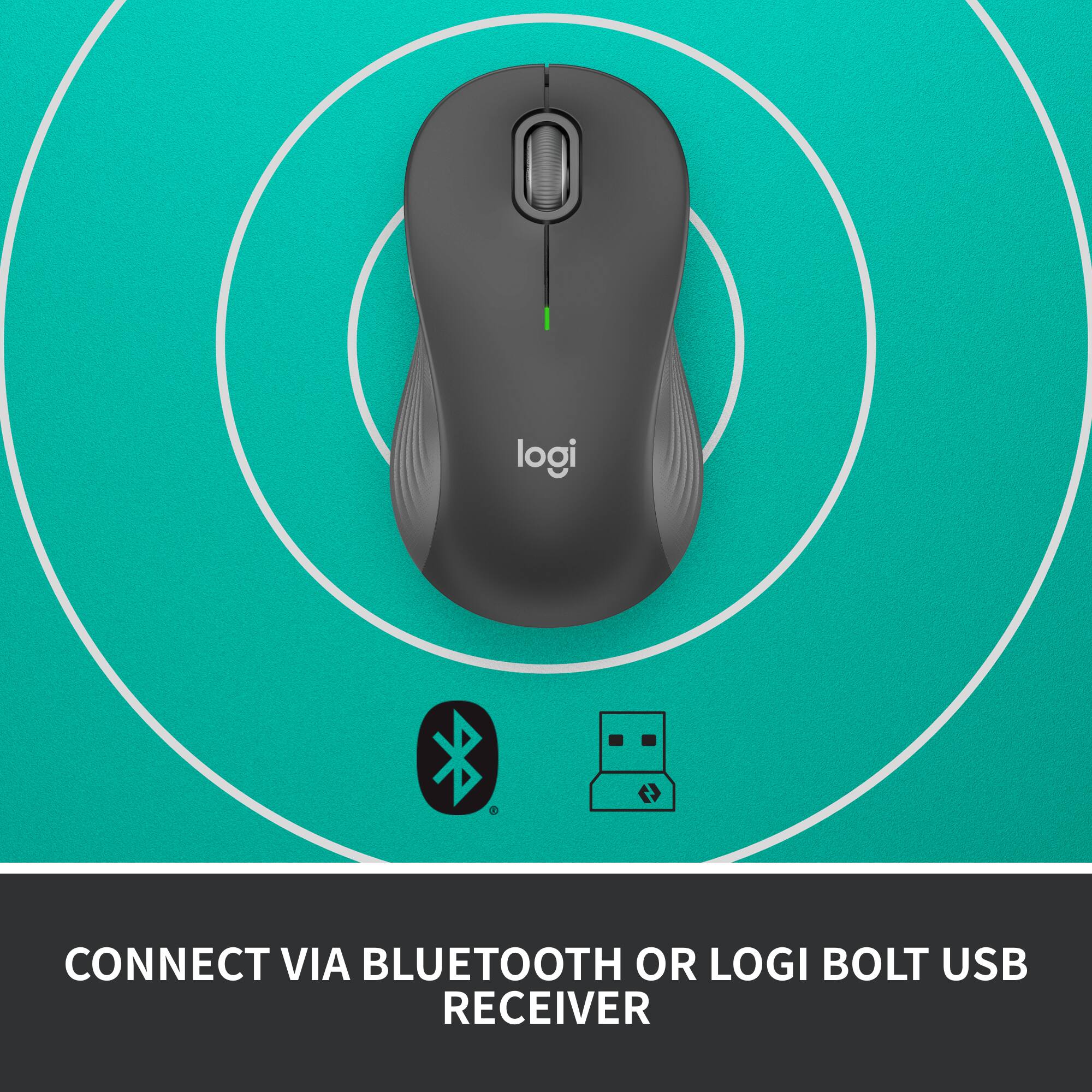 Connect via Bluetooth or Logi Bolt USB Receiver