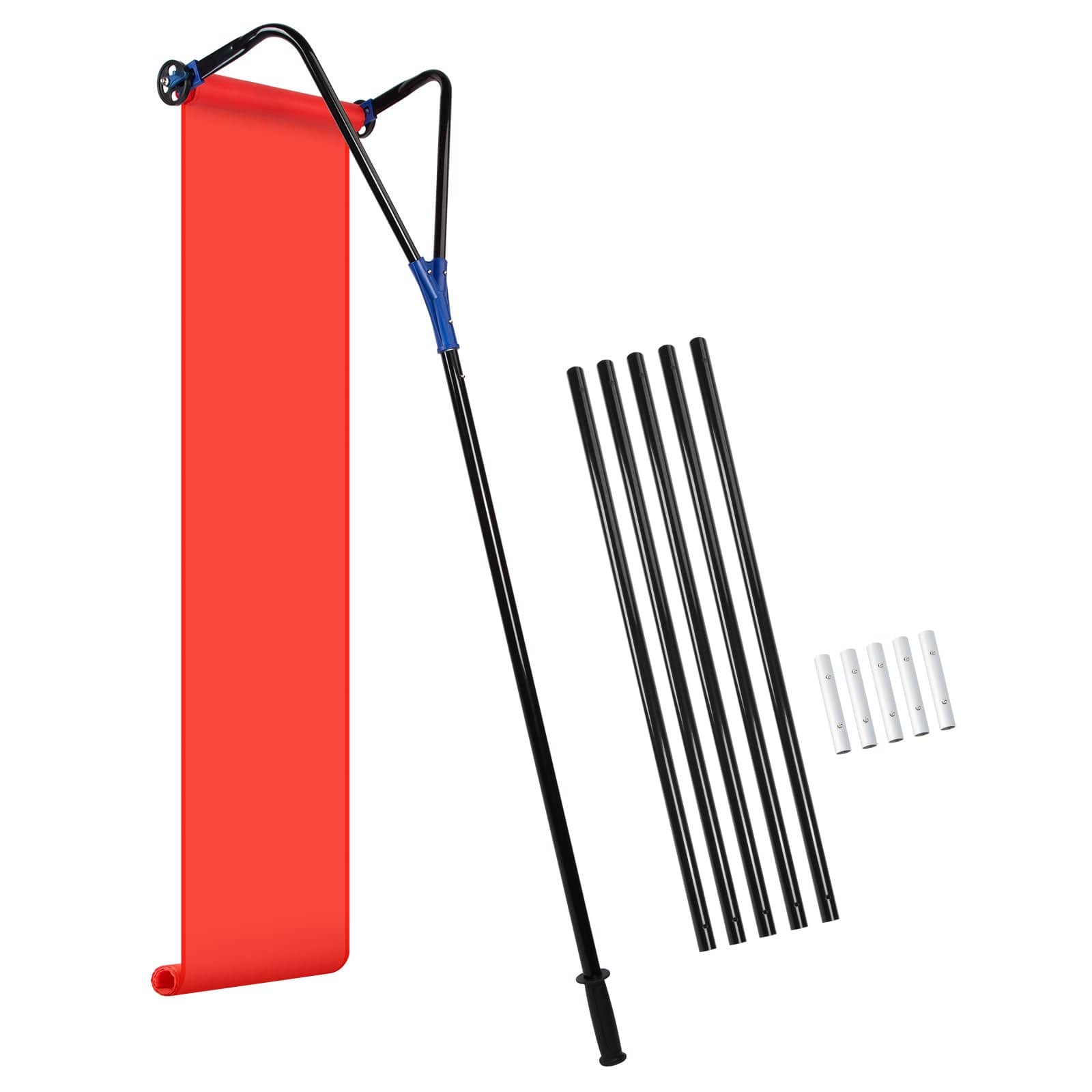 Fixm - 21 ft Snow Roof Rake with Milling Cutter and Wheels - Red