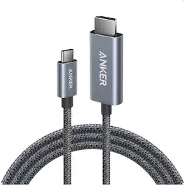 Anker - HDMI Cable, 4K@60Hz Ultra-Fast Nylon-Braided USB C to HDMI Cord - Black