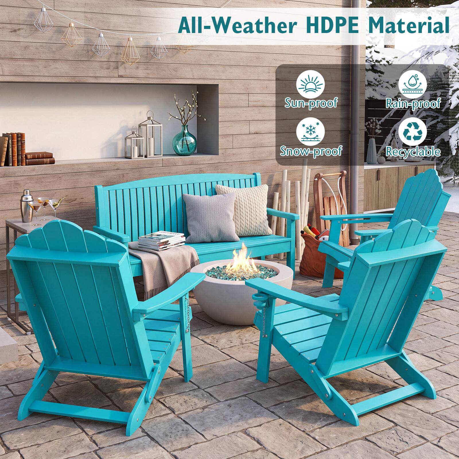 All-Weather HDPE Material  
Sun-proof  
Rain-proof  
Snow-proof  
Recyclable