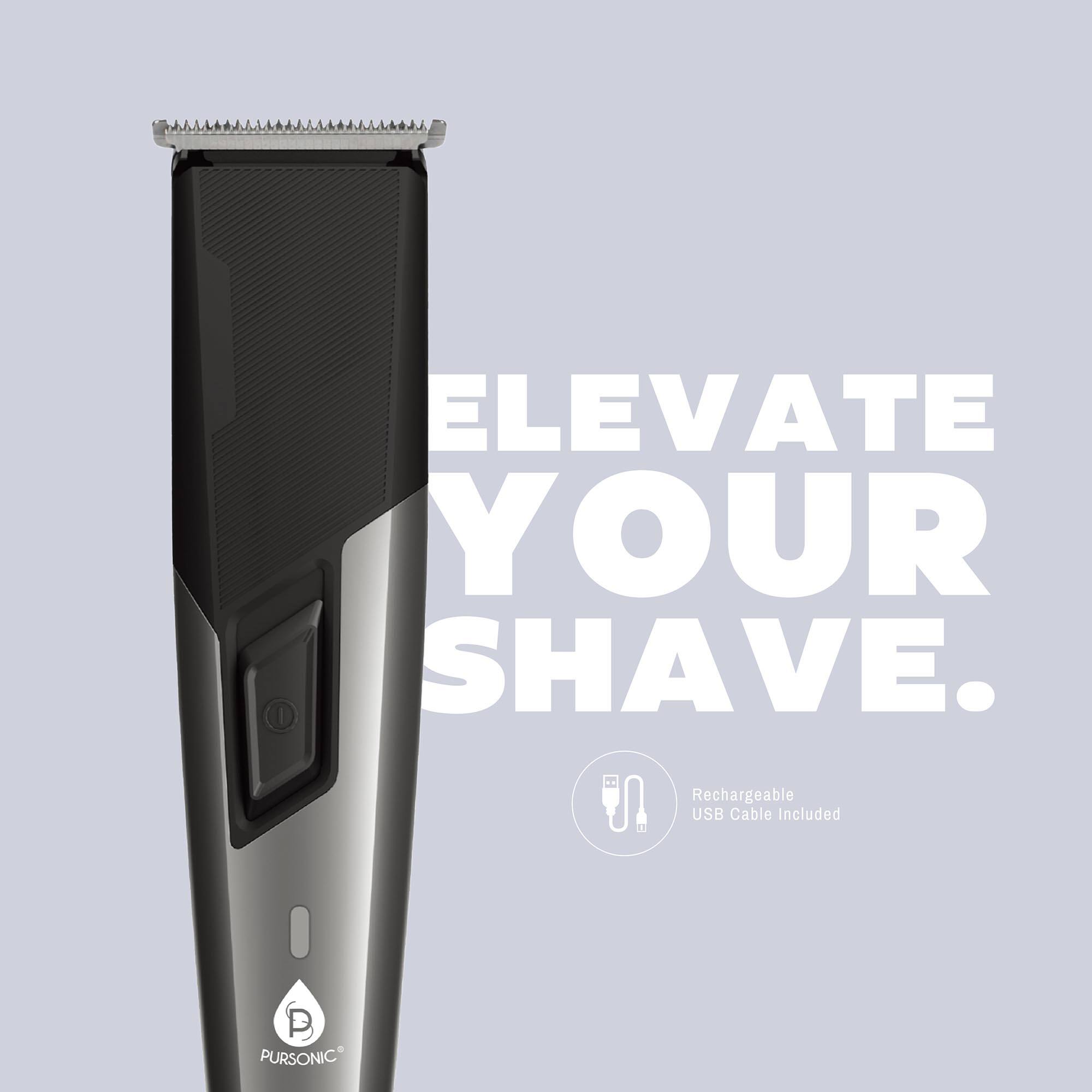 ELEVATE YOUR SHAVE.

Rechargeable USB Cable Included

P3 PURSONIC