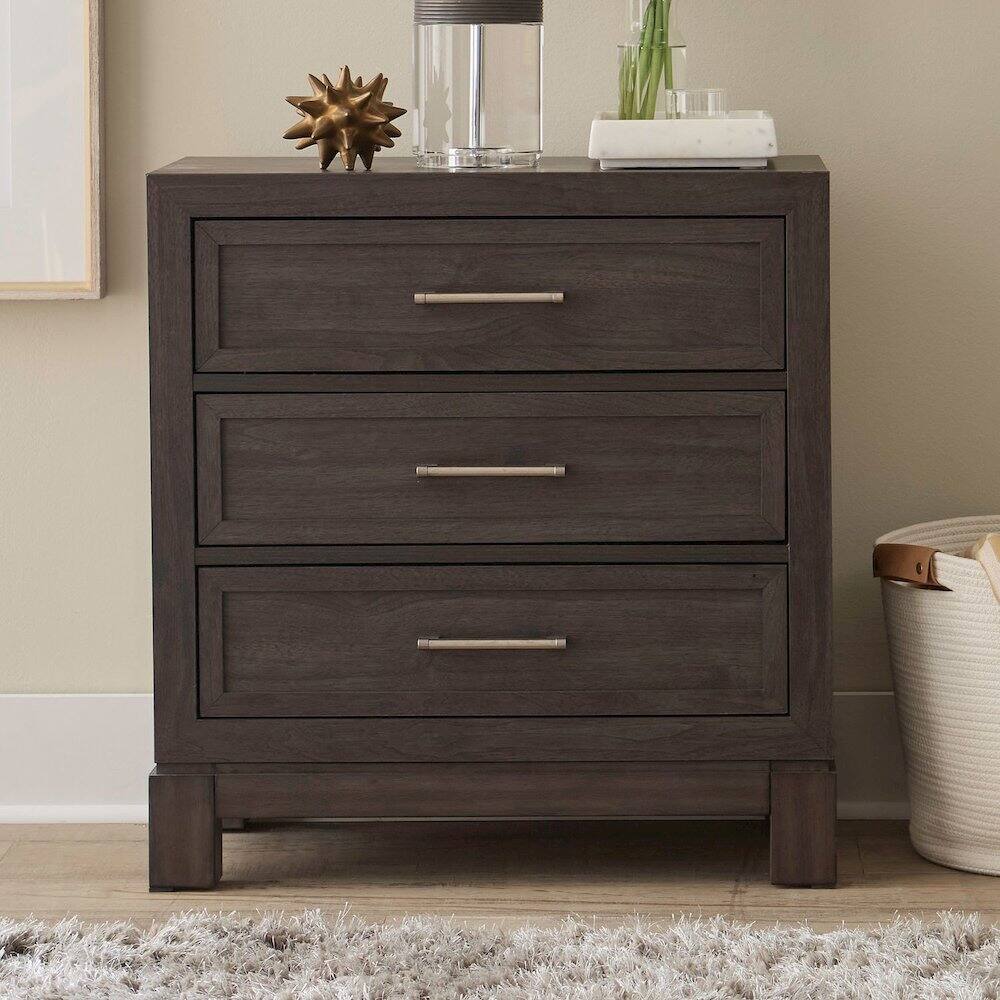 Alt View 4. Liberty Furniture Industries - Modern Edge Bedroom Nightstand w/ Charging Station USB-A USB-C - Caffe - Caffe Brown.
