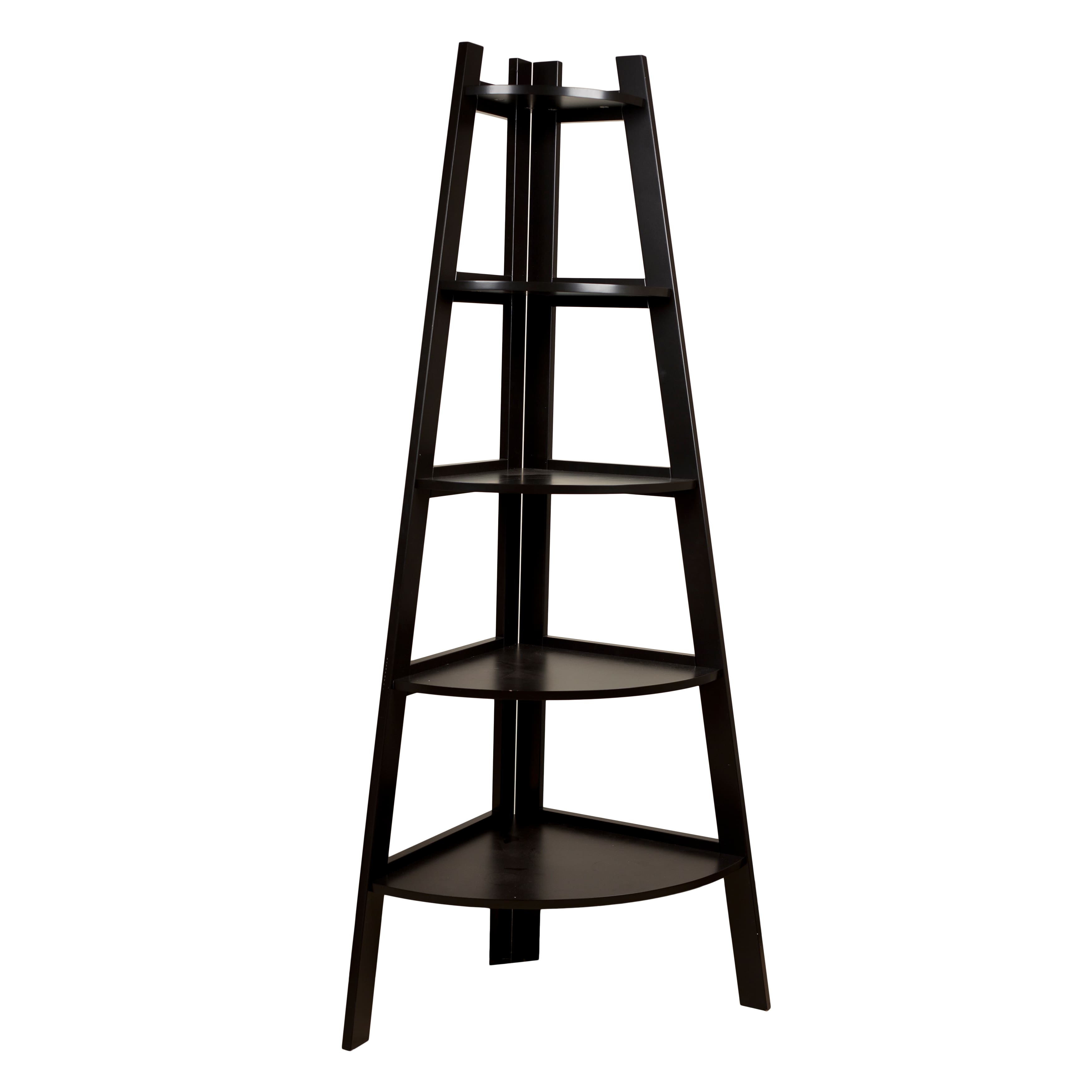 Danya B - 5-Tier Pyramid Corner Display Shelves - Espresso