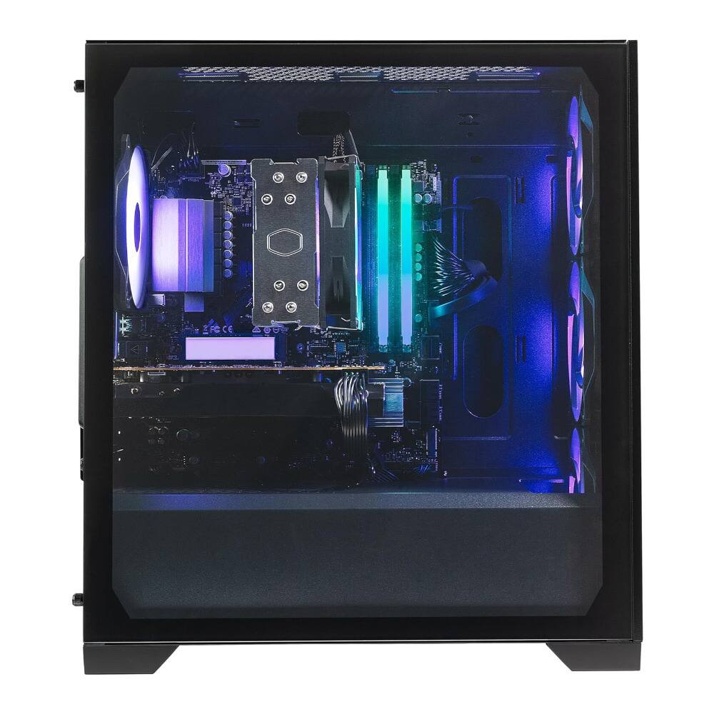 Left. Cooler Master - Cooler Master Elite Pro Micro ATX Gaming PC Ryzen 5 5600G RX 6600 32GB 1TB SSD.