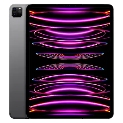 Front. Apple - iPad Pro 12.9-inch (6th Gen) - 128GB - Gray - Wi‑Fi - Gray.