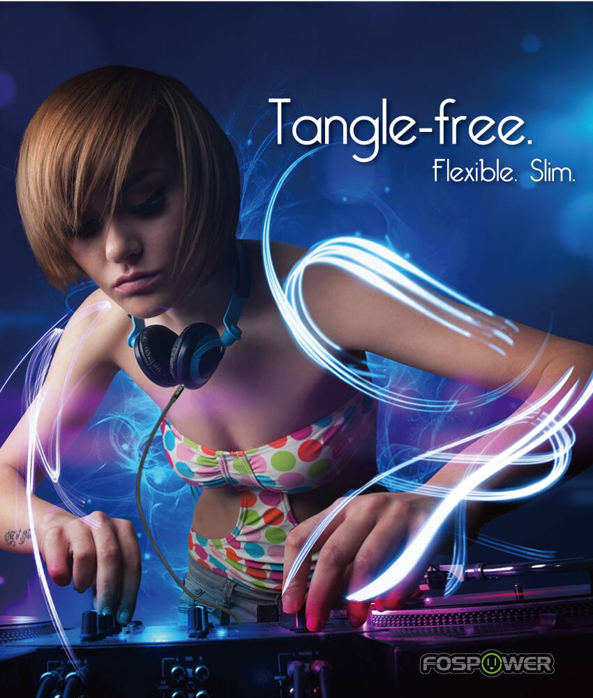 Tangle-free. Flexible. Slim. FOSPOWER. Loop.