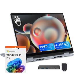 Dell - Plus 14"FHD+ Touch 2-in-1 Laptop,Intel Ultra 7 256V,16GB RAM,4TB SSD+288GB Dock Set,Backlit Keyboard,Win11 Pro - Blue