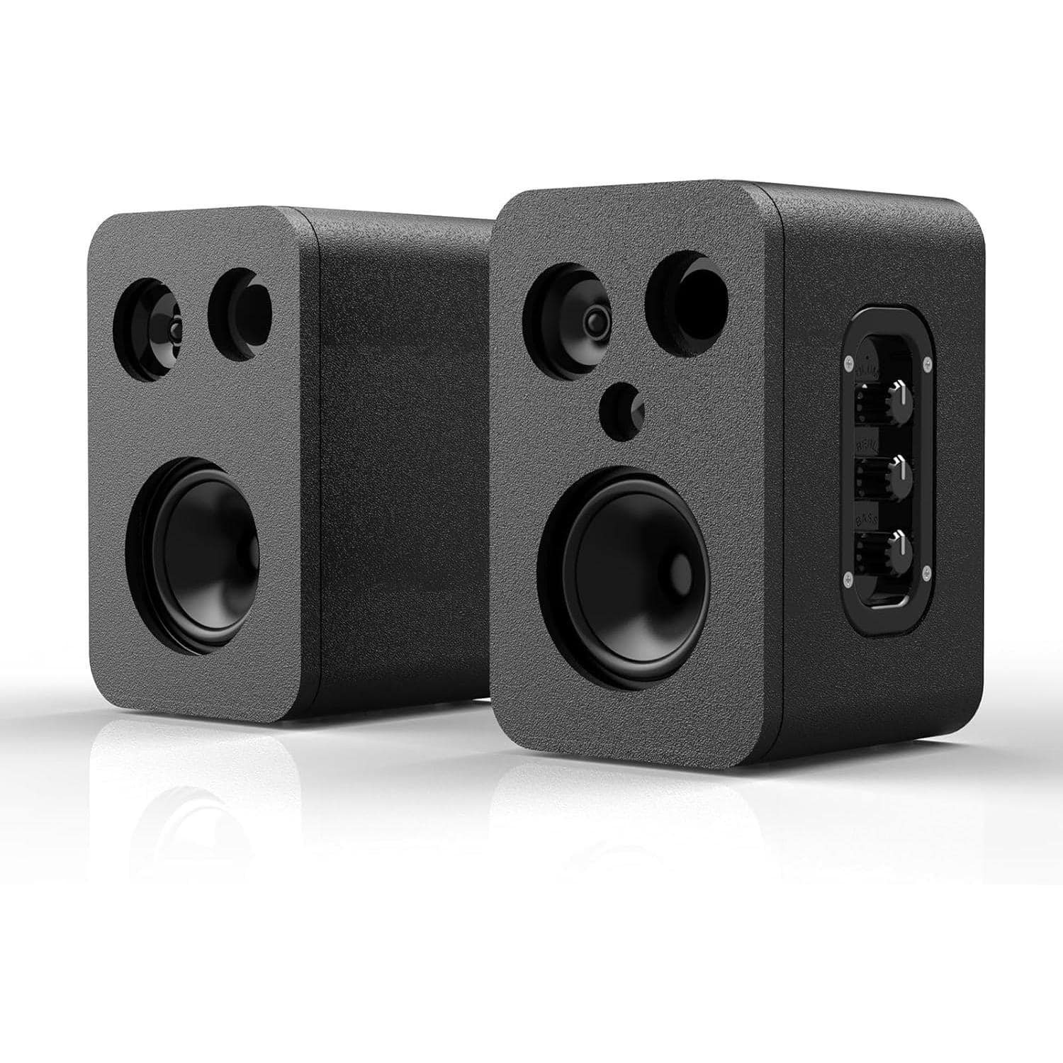 Pacoar Cade - Bookshelf Active Wood Enclosure Subwoofer Surround Sound Home Studio Gaming Set Black - Default