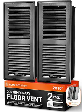 HOME INTUITION
2X10" CONTEMPORARY FLOOR VENT 2 PACK
High Quality Steel
No Tools Needed
Easy Airflow
DUST BASKET INCLUDED