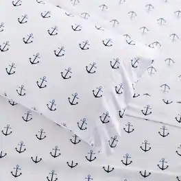 Sweet Home Collection - Kids' Printed Classic & Bright Ultra Soft Microfiber Sheet Sets - Twin - Ship Anchors