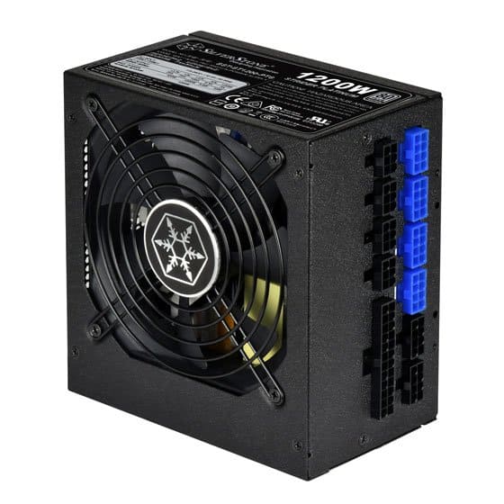 SilverStone - ST1200-PTS 1200 Watt Fully Modular 80 Plus Ultra Compact 140MM in Depth Platinum Power Supply - Black