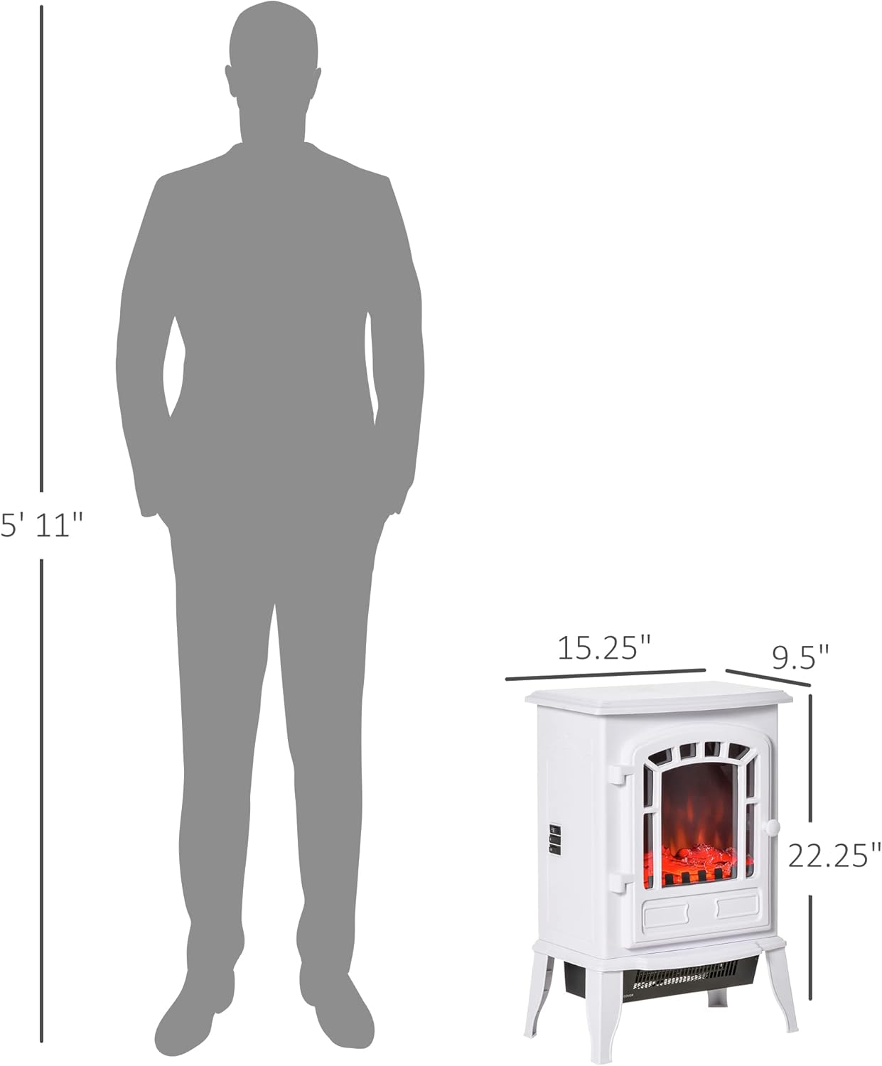 5' 11"  
15.25"  
9.5"  
22.25"