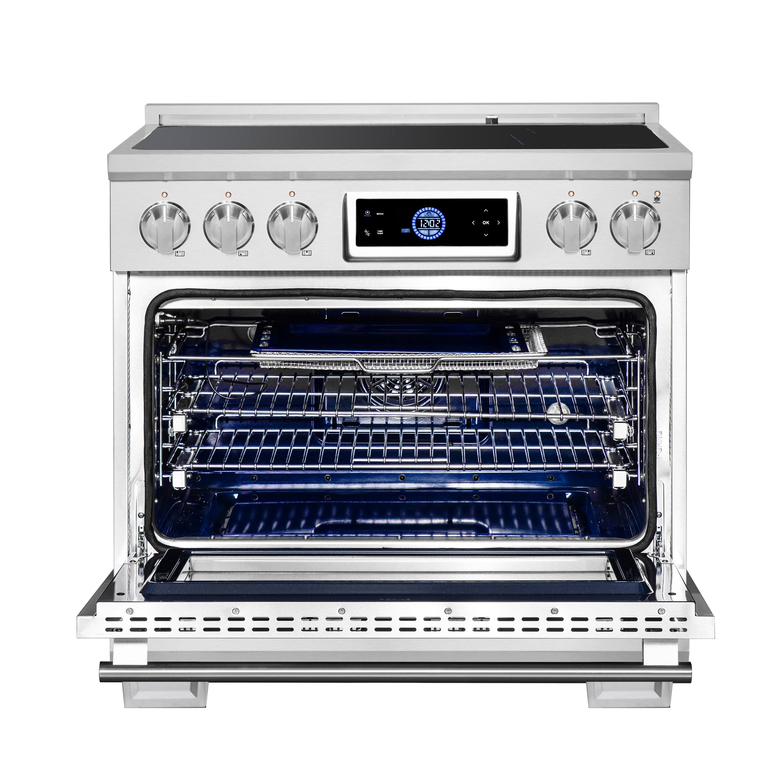 Alt View 4. Forno Appliances - Maximus 5.36 Cu. Ft. Freestanding Electric Induction Range with Air Fryer - Stainless Steel.