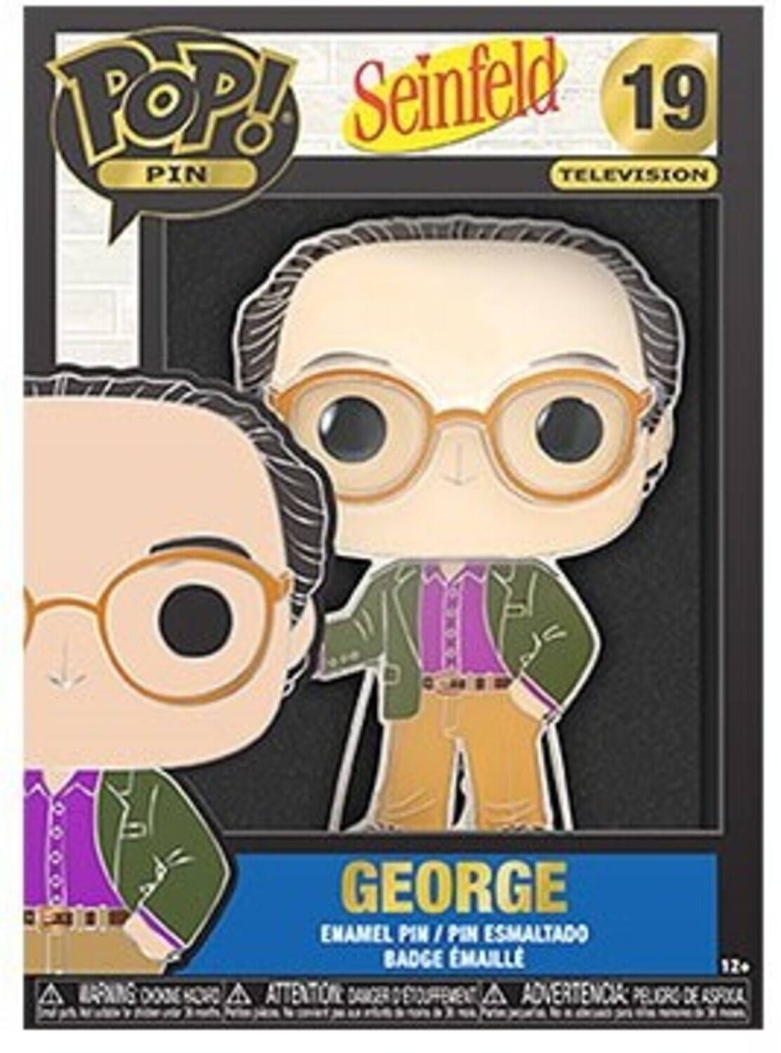 POP! Seinfeld 19 PIN TELEVISION WARNING DODGE GEORGE EMAMEL PSM I PIN ESMALTADO BADGE ÉMAILLE 12+ ATTENTION DANGER PELIGRO DE ASPRA