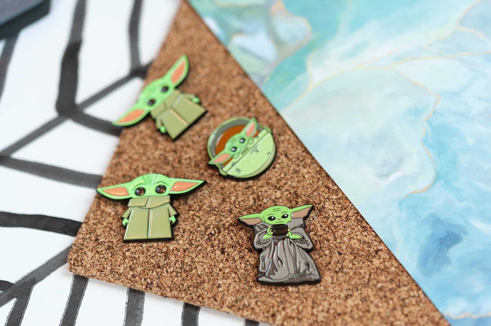 Alt View 3. Star Wars - Star Wars Exclusive Enamel Pin Mandalorian The Child Baby Yoda With Soup Bowl - Green.