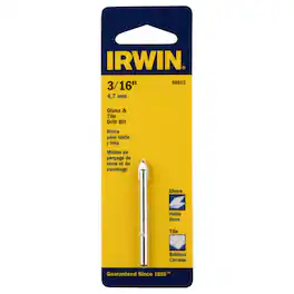 Irwin - 3/16 X 2.25 L Carbide Tipped Glass/Tile Drill Bit Straight Shank 1 pk