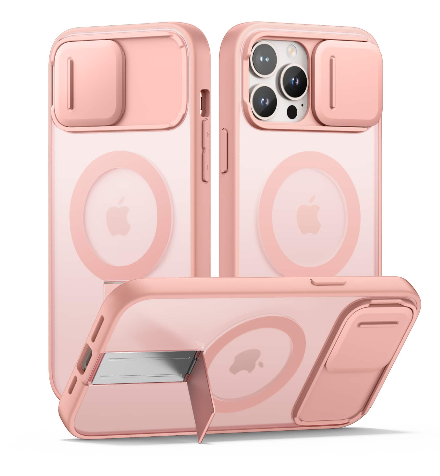 SURITCH - Case for iPhone 13 Pro Max/12 Pro Mx, Compatible with MagSafe, Built-in Kickstand & Camera Cover & Translucent Back - Dawn Pink price history on PriceWatchPro