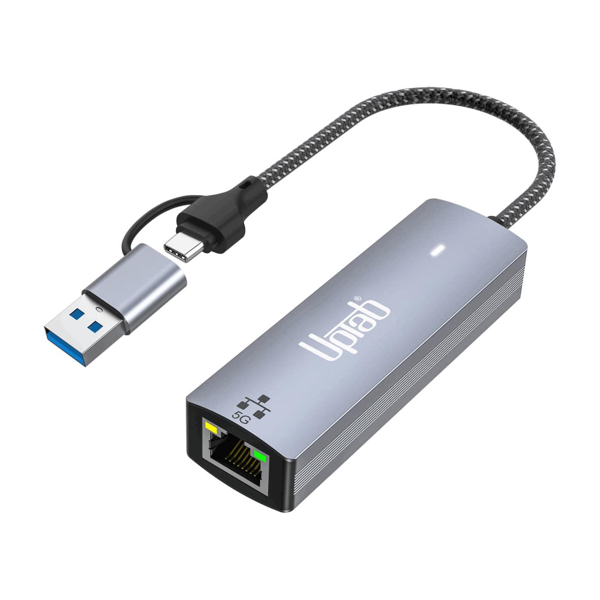 UPTab - USB-C/A to 5Gbps Ethernet Adapter - Gray