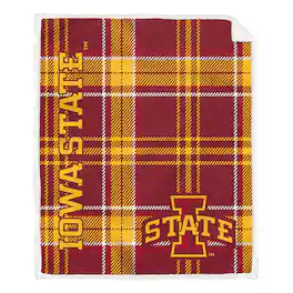 Pegasus - Iowa State Cyclones 50" x 60" Playmaker Plaid Ultra Cozy Sherpa Throw - Multicolor