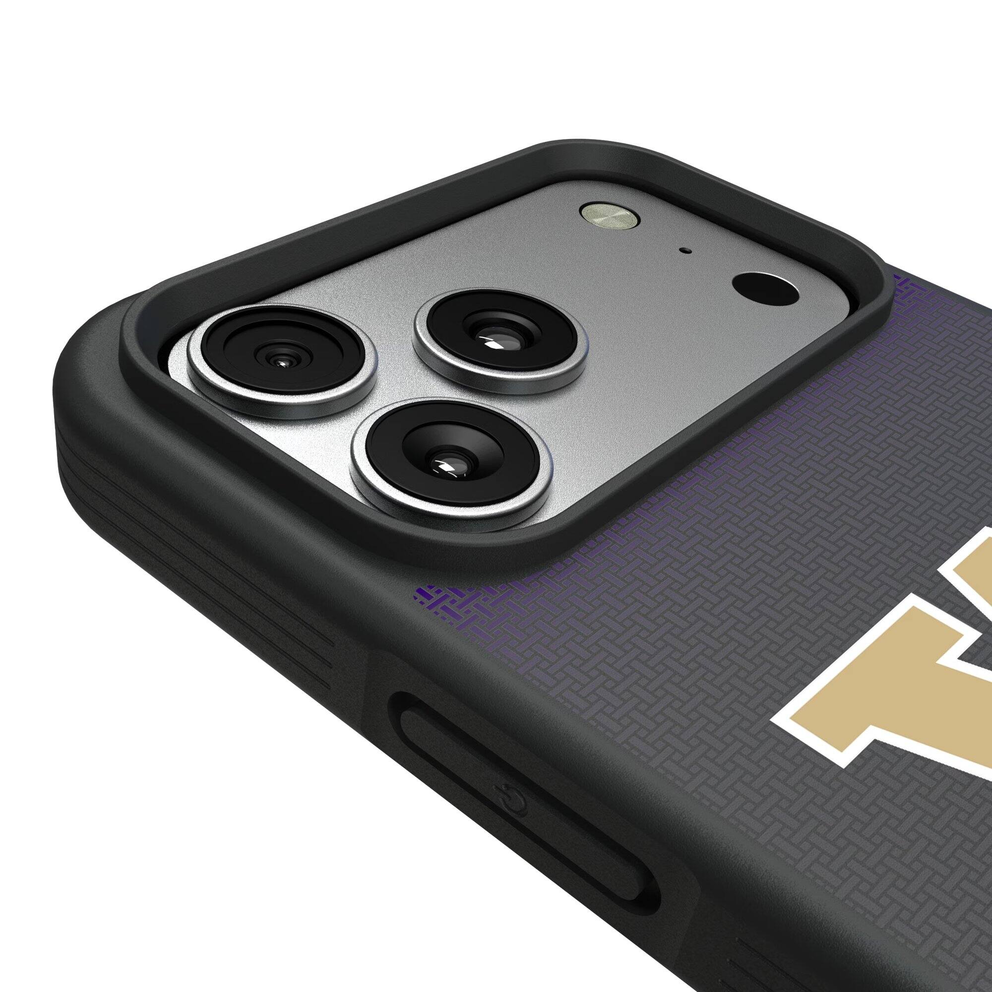 Alt View 2. Keyscaper - Washington Huskies Bump Case with 8.2ft Drop Protection - 16 Pro Max - Black.