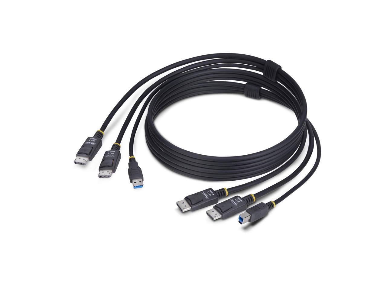 Alt View 9. StarTech.com - StarTech 6ft Dual DisplayPort & USB 5Gbps KVM Cable, 4K 60Hz, DP 1.2 Combo for Dual-Monitor KVM Switches.