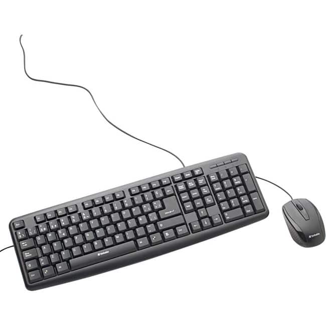 Verbatim - Keyboard & Mouse - USB Cable - Black - USB Cable - Optical - Scroll Wheel - QWERTY - Black - Compatible with - Macaron
