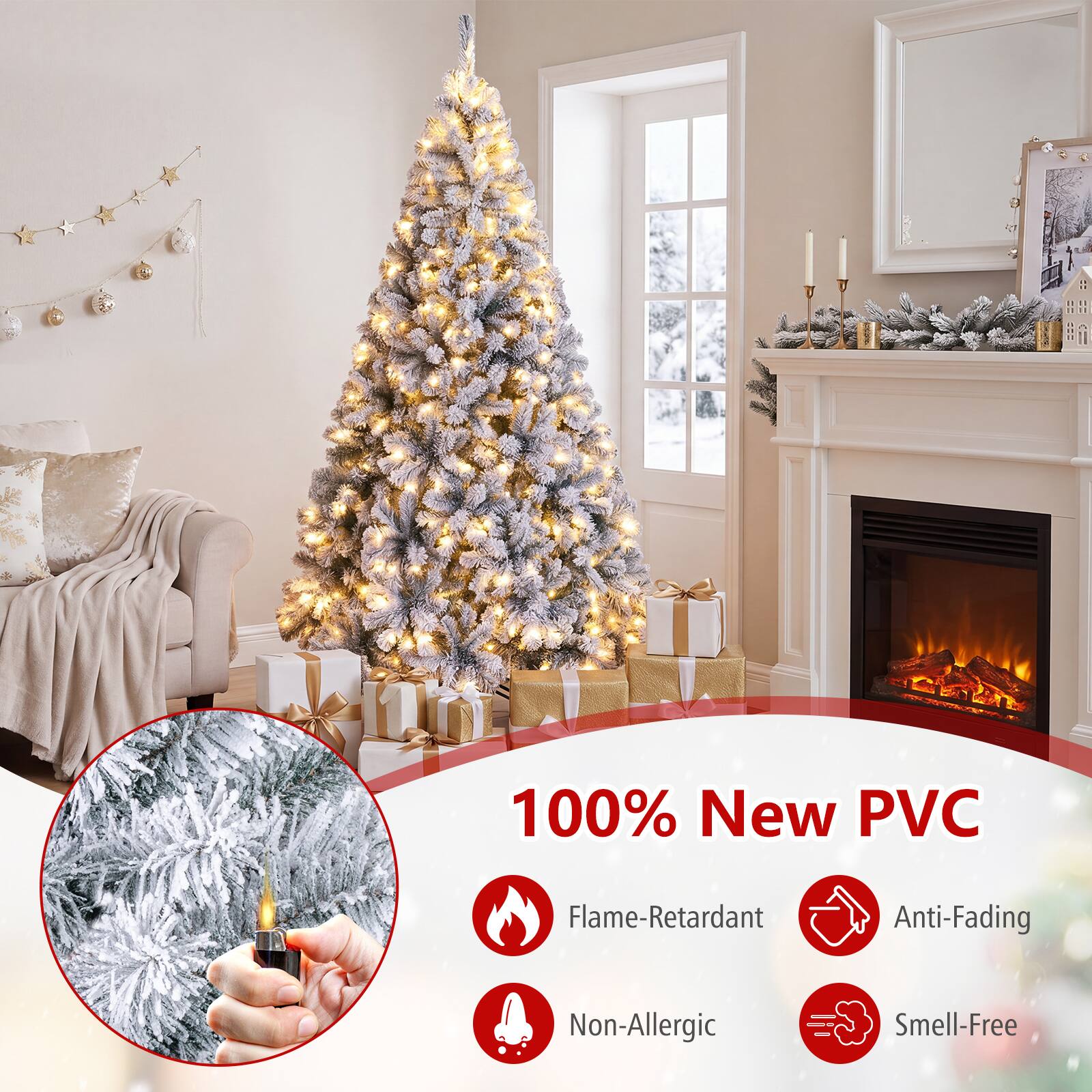 100% New PVC  
Flame-Retardant  
Anti-Fading  
Non-Allergic  
Smell-Free