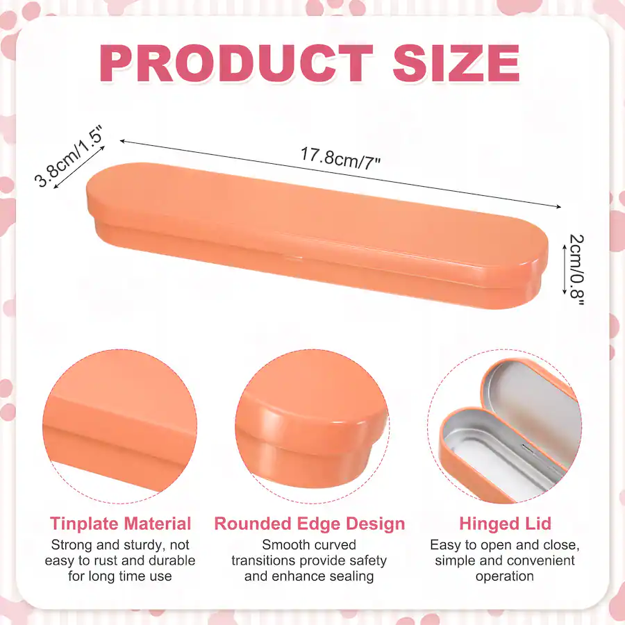Mini Container Dimensions Unique Bargains Metal Tin Box Container, 7x1.5x0.8 Inch Rectangular ...