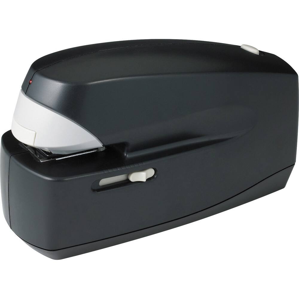 Front. Business Source - Business Source 25-Sheet Capacity Electric Stapler - Holds Upto 210 Staple - Full Strip - 1.38" Throat Depth - Black.