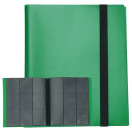 Unique Bargains - 9 Pocket Trading Card Binder, PU Cover 540 Side Loading Card Album Folder for TCG Game Sports Cards - Dark Green