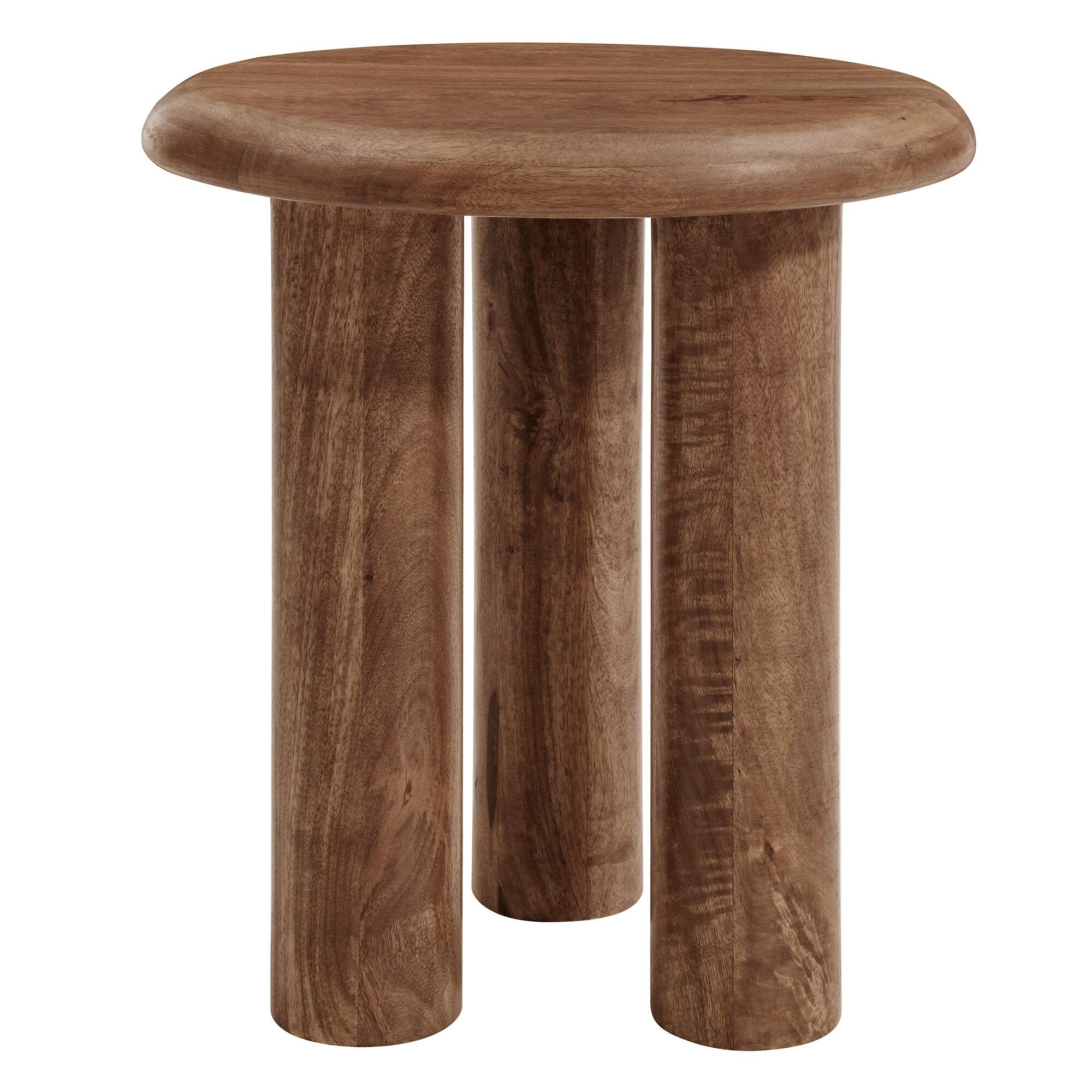 Angle. Modway - Mavina Mango Wood Side Table by Modway - Walnut.