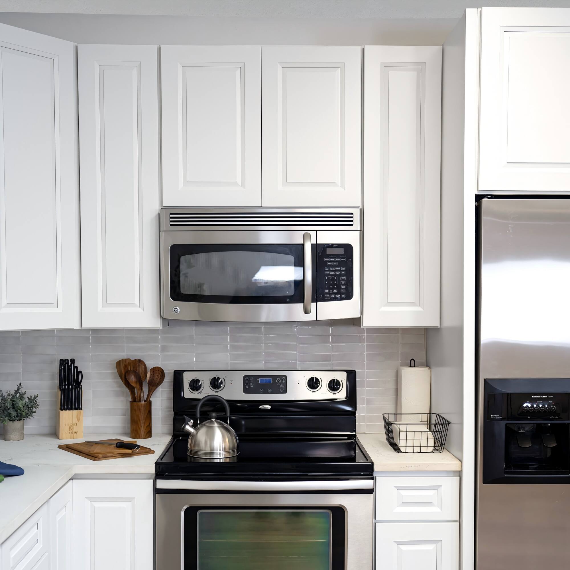 Alt View 6. Boyel Living - 36-in W x 30-in H x 12-in D Shaker RTA Kitchen Wall Cabinet with Soft-Close Doors - Glacier White.