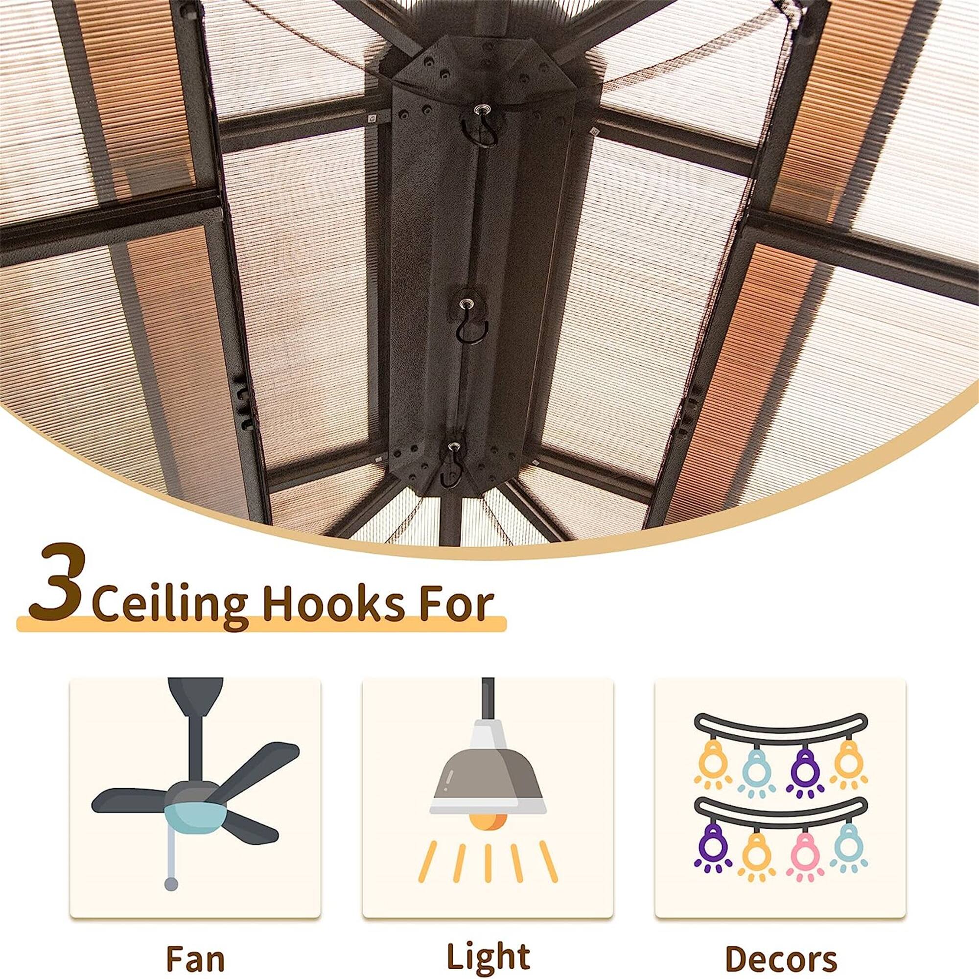 3 Ceiling Hooks For  
Fan, Light, Decors