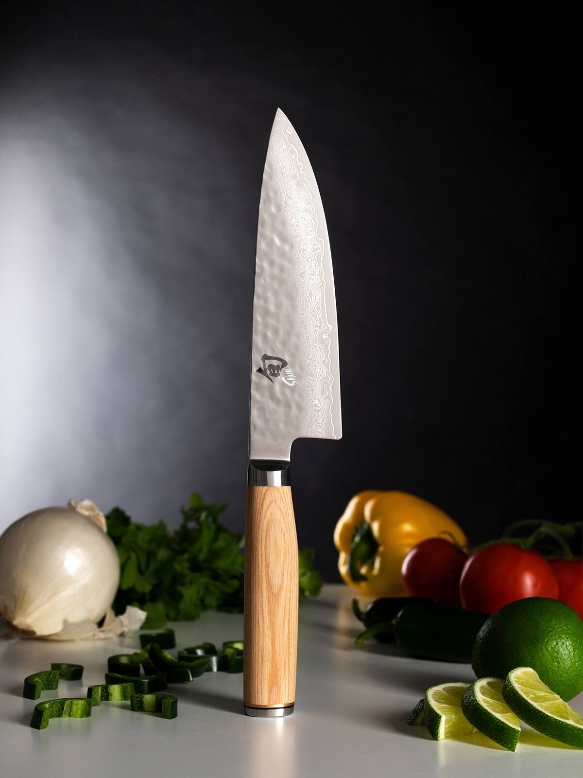 Alt View 2. Shun - Premier Blonde 6 Inch Chef Knife - Silver.
