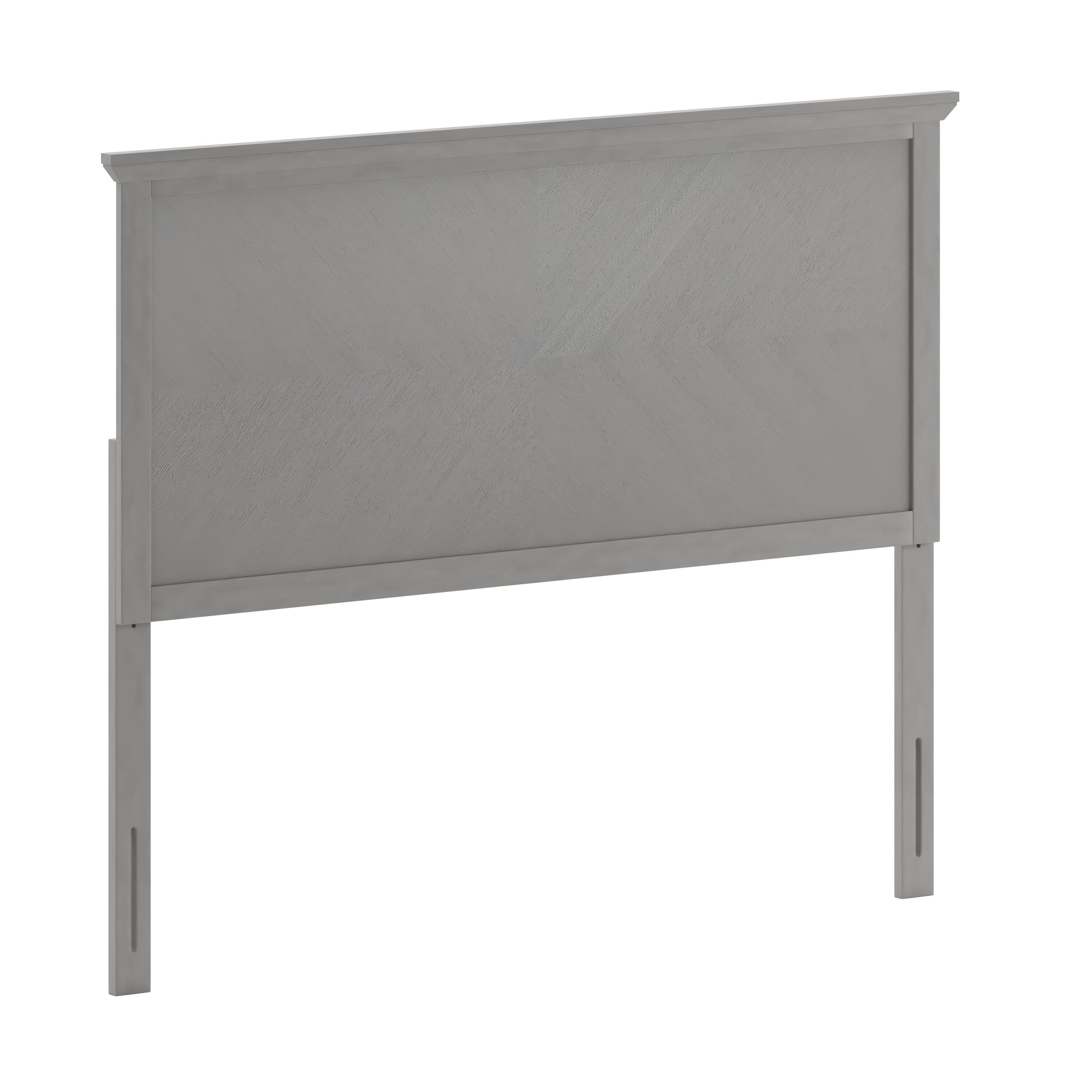 Alt View 1. Emma + Oliver - Frenti Herring Bone Wooden Adjustable Headboard Only - Gray Wash.