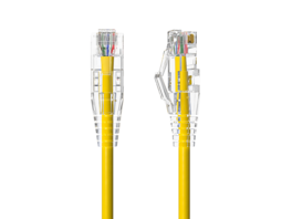 Cable Leader - Cat 6a Ethernet Cable, Slim 28 AWG Snagless RJ45 Patch, 10 Gbps for Router, Gaming Console, PC, Server Rack - Yellow