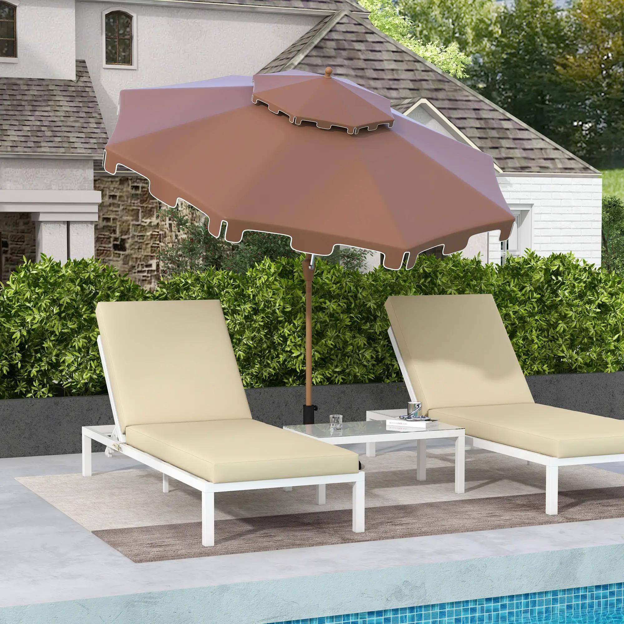 Alt View 6. Spaco - Spaco 8.8' Patio Umbrella with Push Button Tilt and Crank - Brown.