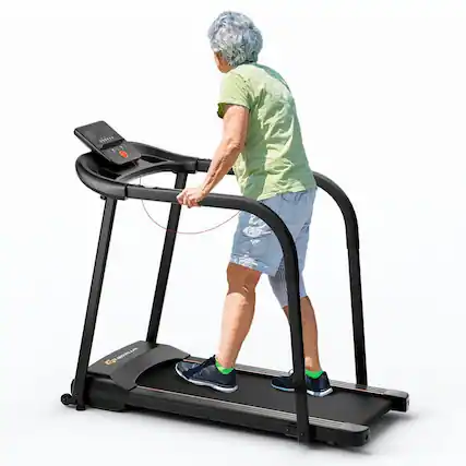 Front. Resenkos - Resenkos Walking Treadmill 2.5 HP with Extended Handrails for Seniors - Black - Black.