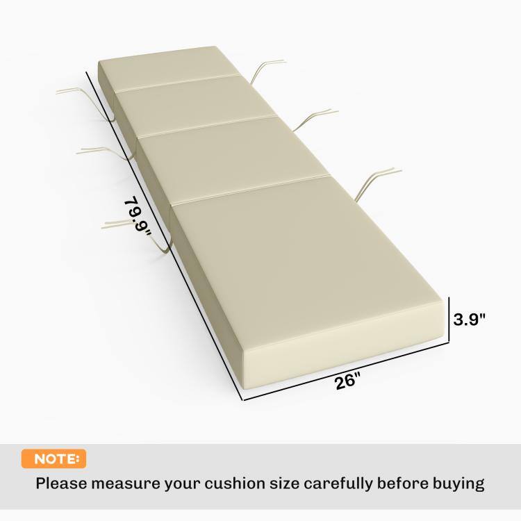 79.9"  
3.9"  
26"  

NOTE: Please measure your cushion size carefully before buying