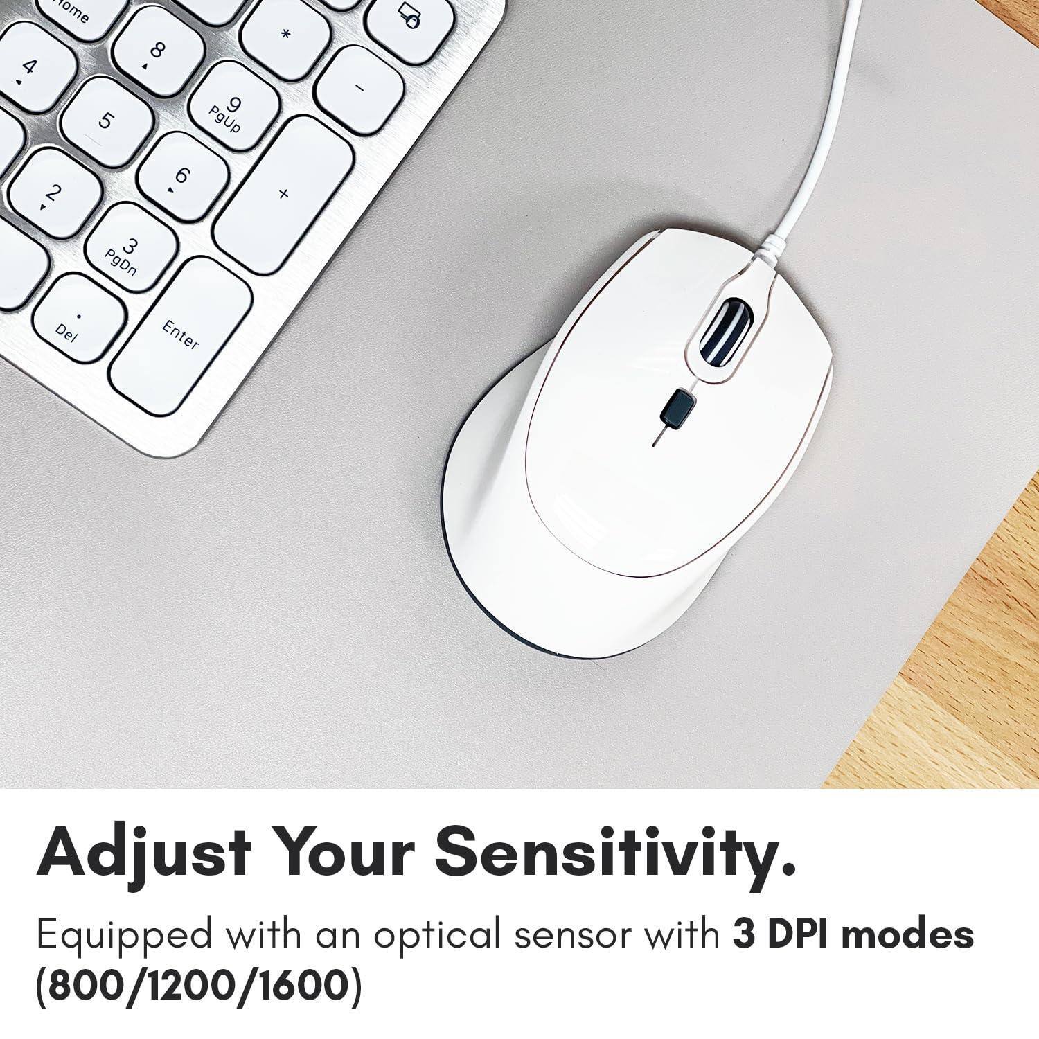 Adjust Your Sensitivity.  
Equipped with an optical sensor with 3 DPI modes (800/1200/1600)