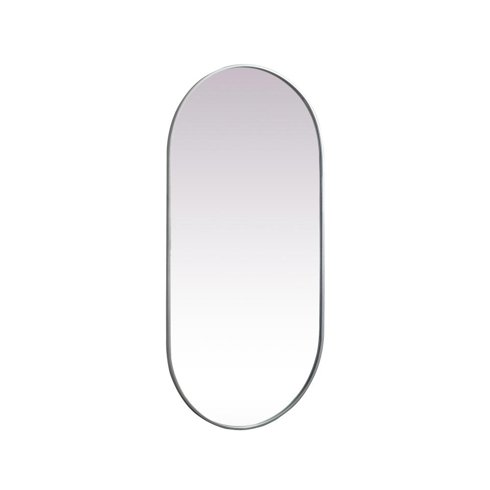 Alt View 1. Elegant Decor - Metal Frame Oval Mirror 30x60 Inch in Silver - Silver.