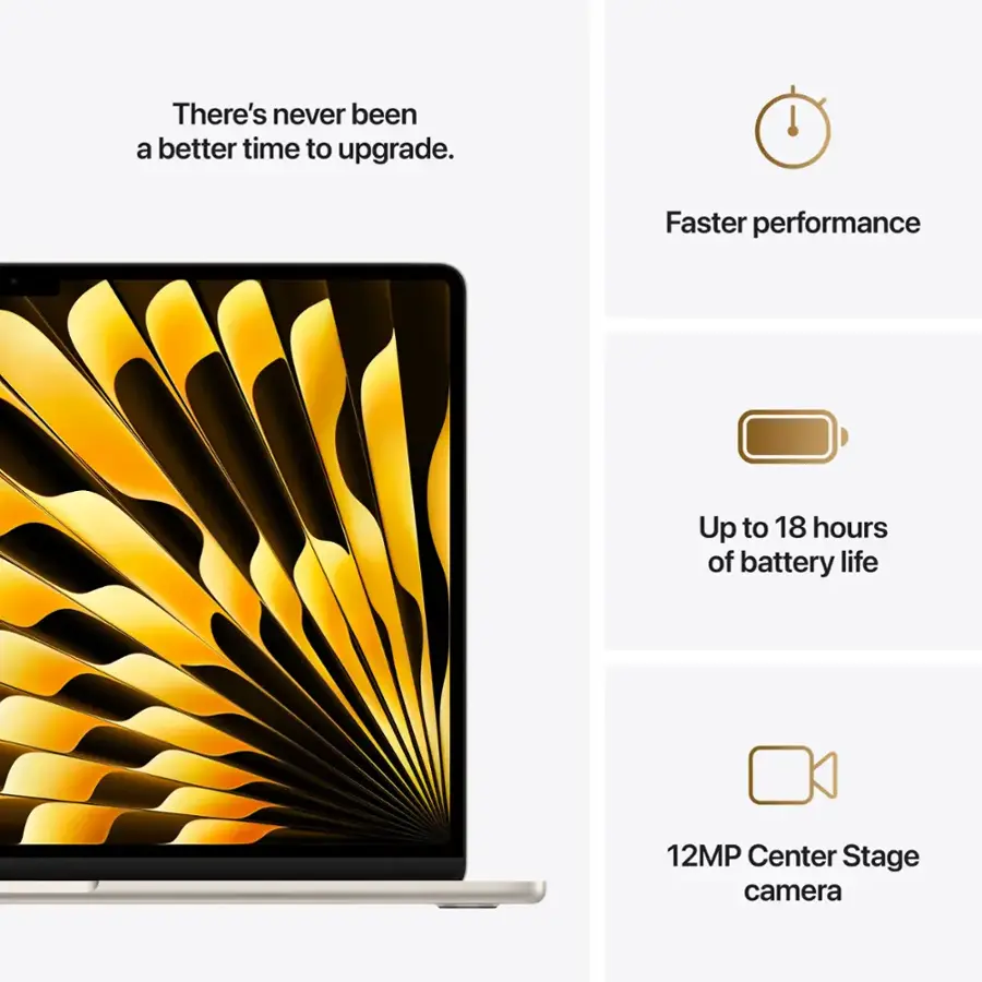 There's never been a better time to upgrade. Faster performance. Up to 18 hours of battery life. 12MP Center Stage camera.