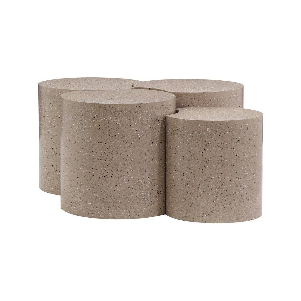 Alt View 1. Meridian Furniture - Dimple Taupe Coffee Table - Grey.