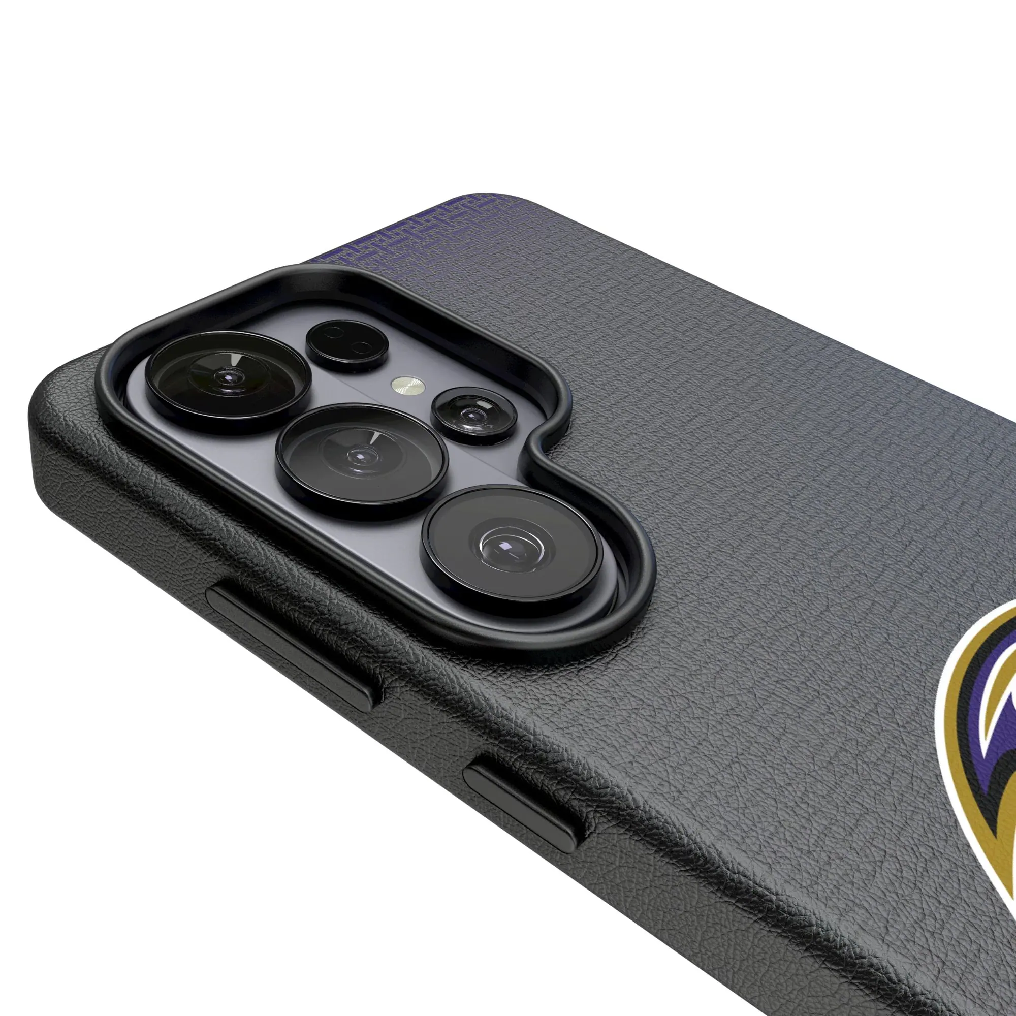 Alt View 2. Keyscaper - Baltimore Ravens Linen Galaxy Magnetic Bump Case - S24 - Black.