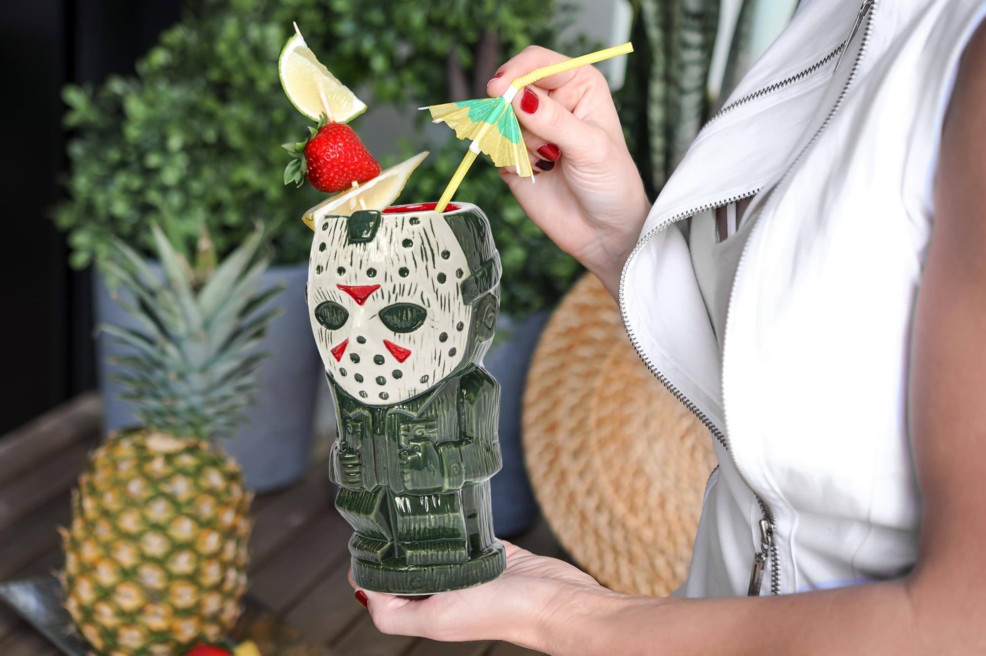 Alt View 4. ThinkGeek - Geeki Tikis Friday The 13th Jason Voorhees | Ceramic Tiki Mug | Holds 26 Ounces - Green.